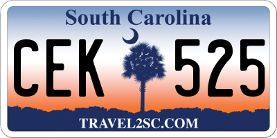 SC license plate CEK525