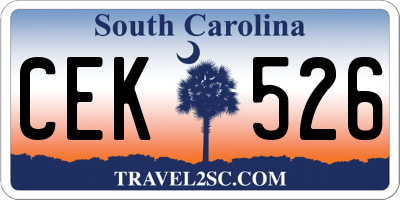 SC license plate CEK526