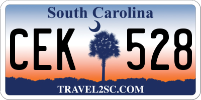 SC license plate CEK528