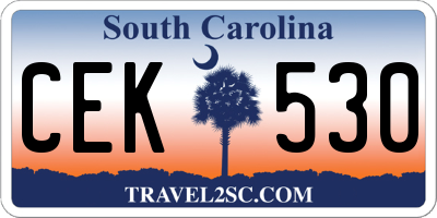 SC license plate CEK530