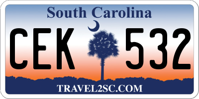 SC license plate CEK532