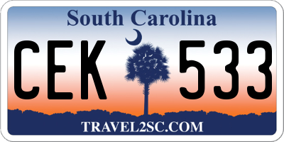 SC license plate CEK533