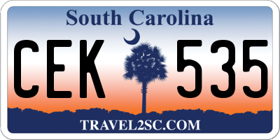 SC license plate CEK535