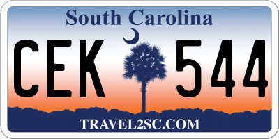 SC license plate CEK544