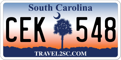 SC license plate CEK548
