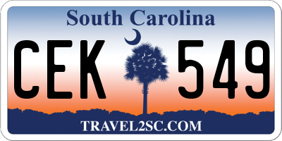 SC license plate CEK549