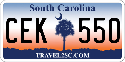 SC license plate CEK550