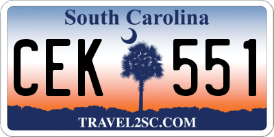 SC license plate CEK551