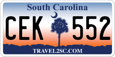 SC license plate CEK552