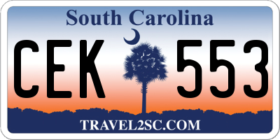 SC license plate CEK553