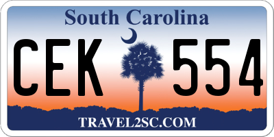 SC license plate CEK554