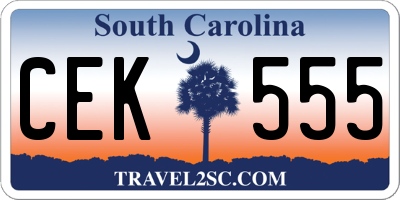 SC license plate CEK555