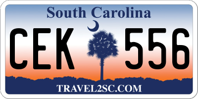 SC license plate CEK556