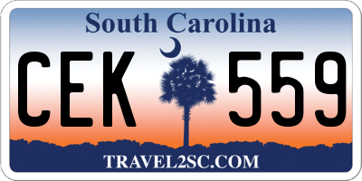 SC license plate CEK559