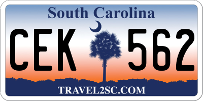 SC license plate CEK562