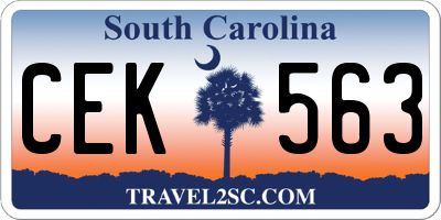 SC license plate CEK563