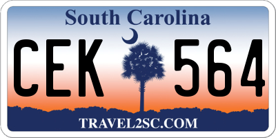 SC license plate CEK564
