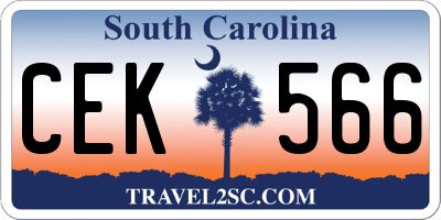 SC license plate CEK566