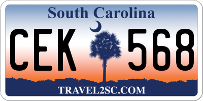 SC license plate CEK568