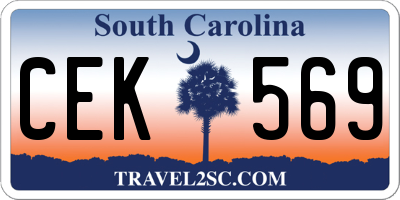 SC license plate CEK569