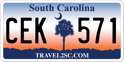 SC license plate CEK571