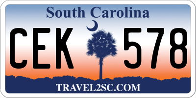SC license plate CEK578