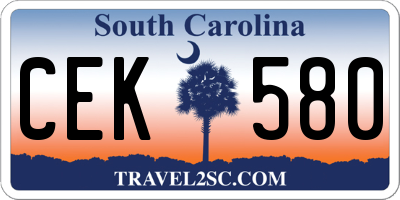 SC license plate CEK580