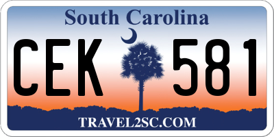 SC license plate CEK581
