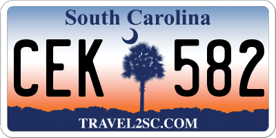 SC license plate CEK582