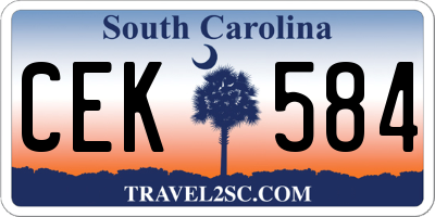 SC license plate CEK584