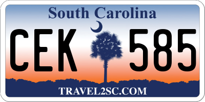 SC license plate CEK585