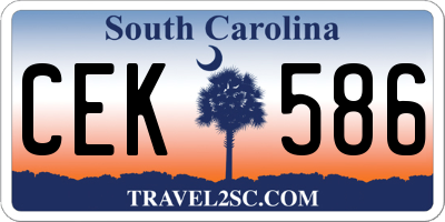 SC license plate CEK586