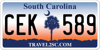 SC license plate CEK589