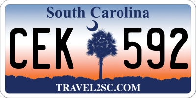 SC license plate CEK592