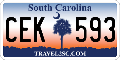 SC license plate CEK593
