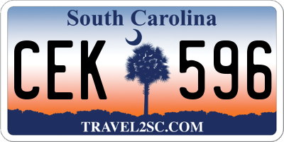 SC license plate CEK596
