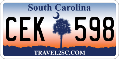 SC license plate CEK598