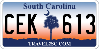 SC license plate CEK613