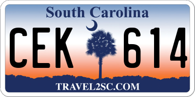 SC license plate CEK614