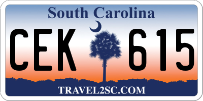 SC license plate CEK615