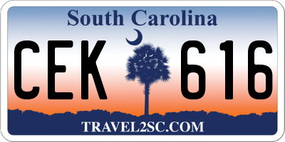 SC license plate CEK616
