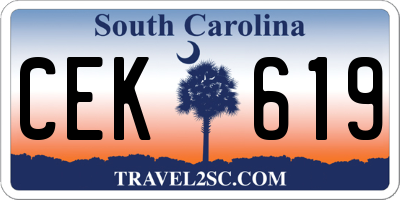 SC license plate CEK619