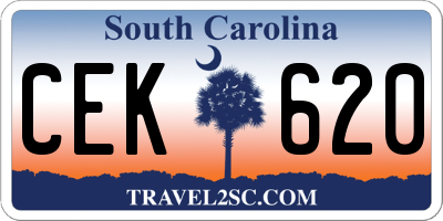 SC license plate CEK620