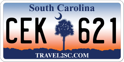 SC license plate CEK621