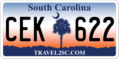 SC license plate CEK622
