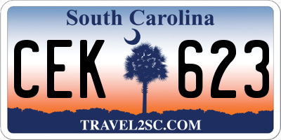 SC license plate CEK623