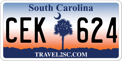 SC license plate CEK624