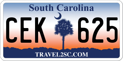 SC license plate CEK625