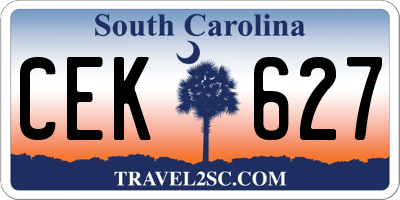SC license plate CEK627