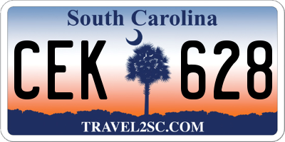 SC license plate CEK628